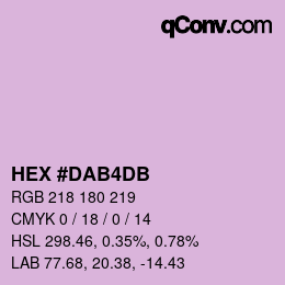 カラーコード: HEX #DAB4DB | qconv.com