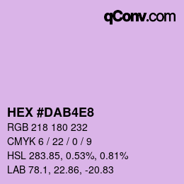 Color code: HEX #DAB4E8 | qconv.com