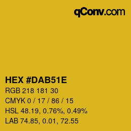カラーコード: HEX #DAB51E | qconv.com