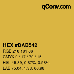 カラーコード: HEX #DAB542 | qconv.com