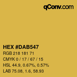 Color code: HEX #DAB547 | qconv.com