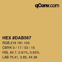 Color code: HEX #DAB567 | qconv.com