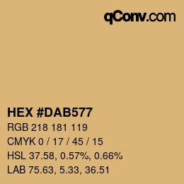 Color code: HEX #DAB577 | qconv.com