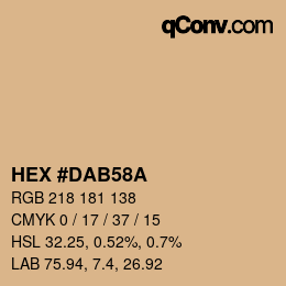 Color code: HEX #DAB58A | qconv.com