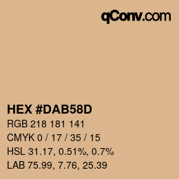 Color code: HEX #DAB58D | qconv.com