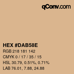 Farbcode: HEX #DAB58E | qconv.com