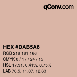 Farbcode: HEX #DAB5A6 | qconv.com