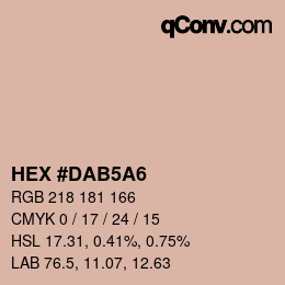 Color code: HEX #DAB5A6 | qconv.com