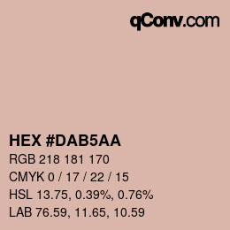 颜色代码: HEX #DAB5AA | qconv.com