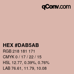颜色代码: HEX #DAB5AB | qconv.com
