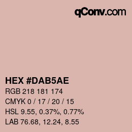 Color code: HEX #DAB5AE | qconv.com