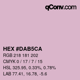 カラーコード: HEX #DAB5CA | qconv.com