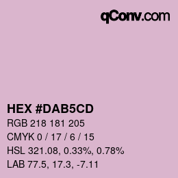 Color code: HEX #DAB5CD | qconv.com