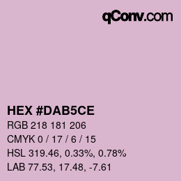 カラーコード: HEX #DAB5CE | qconv.com