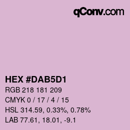 Farbcode: HEX #DAB5D1 | qconv.com