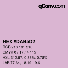 Color code: HEX #DAB5D2 | qconv.com