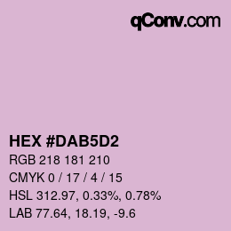 カラーコード: HEX #DAB5D2 | qconv.com