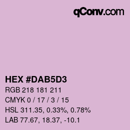 Color code: HEX #DAB5D3 | qconv.com