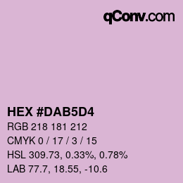 Color code: HEX #DAB5D4 | qconv.com