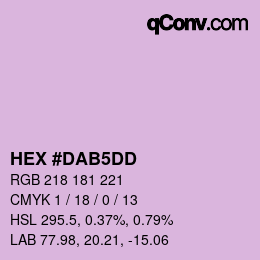 Color code: HEX #DAB5DD | qconv.com