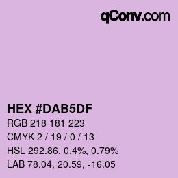 カラーコード: HEX #DAB5DF | qconv.com