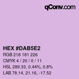 Color code: HEX #DAB5E2 | qconv.com