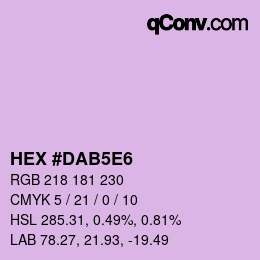 Color code: HEX #DAB5E6 | qconv.com