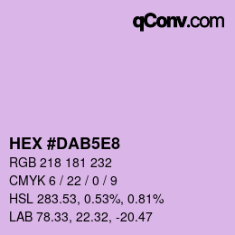Código de color: HEX #DAB5E8 | qconv.com