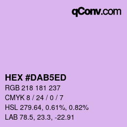 Farbcode: HEX #DAB5ED | qconv.com