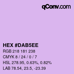 颜色代码: HEX #DAB5EE | qconv.com
