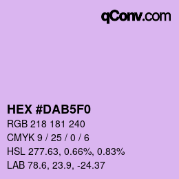 カラーコード: HEX #DAB5F0 | qconv.com