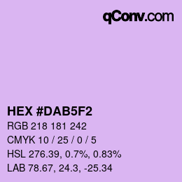 カラーコード: HEX #DAB5F2 | qconv.com