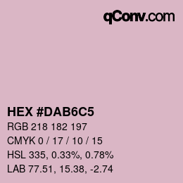 颜色代码: HEX #DAB6C5 | qconv.com