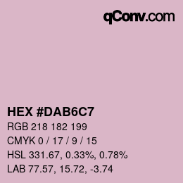 颜色代码: HEX #DAB6C7 | qconv.com