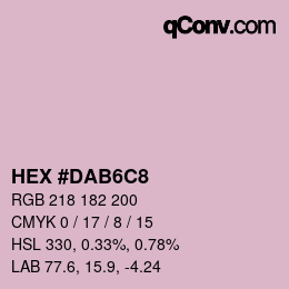 颜色代码: HEX #DAB6C8 | qconv.com