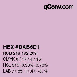 Color code: HEX #DAB6D1 | qconv.com