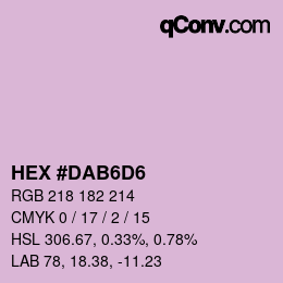 カラーコード: HEX #DAB6D6 | qconv.com