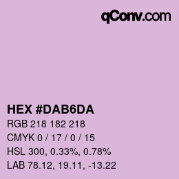 カラーコード: HEX #DAB6DA | qconv.com