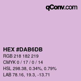 Color code: HEX #DAB6DB | qconv.com