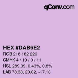 Color code: HEX #DAB6E2 | qconv.com