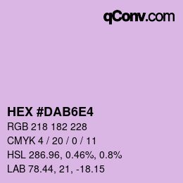 カラーコード: HEX #DAB6E4 | qconv.com