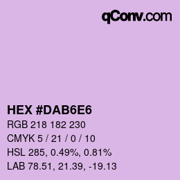 カラーコード: HEX #DAB6E6 | qconv.com