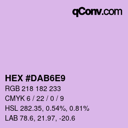 カラーコード: HEX #DAB6E9 | qconv.com
