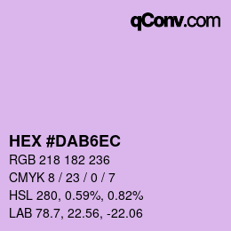 カラーコード: HEX #DAB6EC | qconv.com