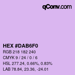 カラーコード: HEX #DAB6F0 | qconv.com