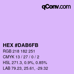 Color code: HEX #DAB6FB | qconv.com