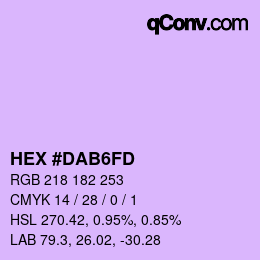 カラーコード: HEX #DAB6FD | qconv.com