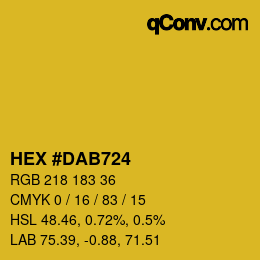 カラーコード: HEX #DAB724 | qconv.com