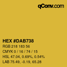 Color code: HEX #DAB738 | qconv.com