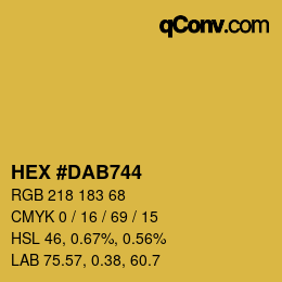 カラーコード: HEX #DAB744 | qconv.com